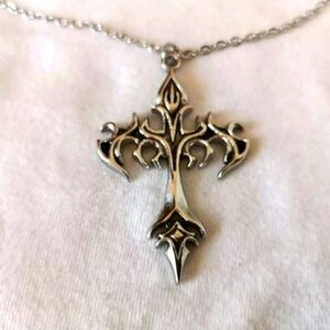 Vintage Style Gothic Cross Pendant Necklace 20 Inches Stainless Steel New